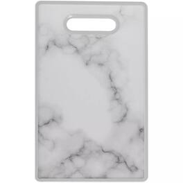 Elle Decor - 9" x 14" Kitchen Cutting Board - Designed Plastic, Nonslip, Easy-Grip Handle, Dishwasher Safe - Marble