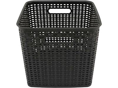 Alt View 1. Advantus - Advantus Extra Large Plastic Basket with Handles, Black (37519) - Black.
