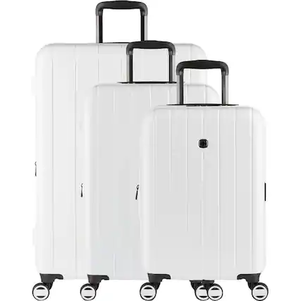 Front. SwissGear - Wanderlust Pro Lightweight Expandable Spinner 3-Piece Set (20/24/28) 80923100 - White.