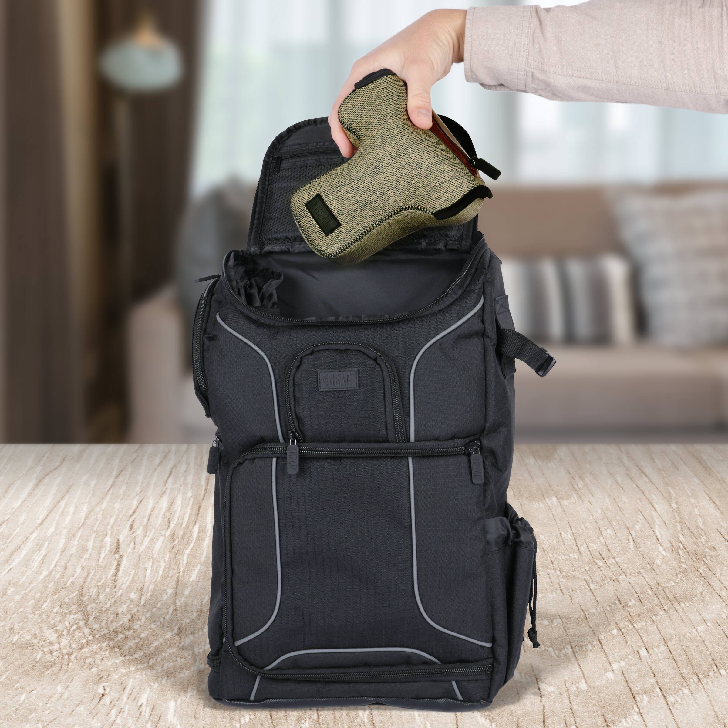 Alt View 7. USA Gear - DSLR Camera Sleeve Case with Accessory Storage & Strap Openings.