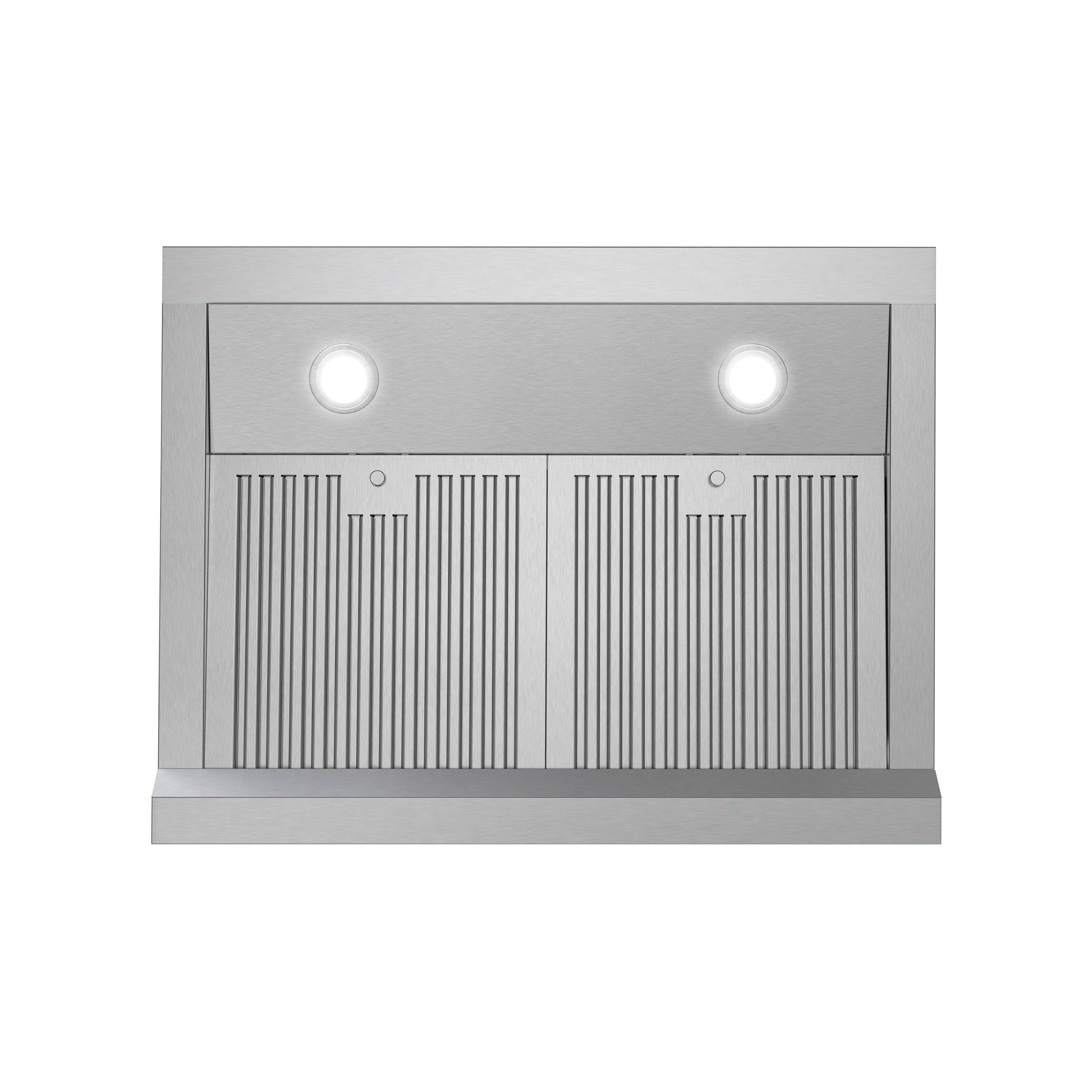Alt View 6. Streamline - 30 in. Ampezzo Ducted Undermount 406 CFM Range Hood, Baffle Filters, Push Button Control, LED Lights - Brushed Stainless Steel.