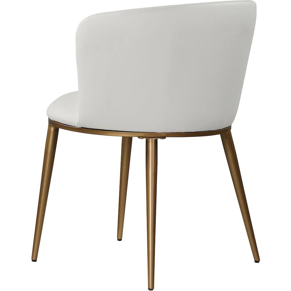 Alt View 4. Meridian Furniture - Skylar White Vegan Leather Dining Chair, Set of 2 - White.