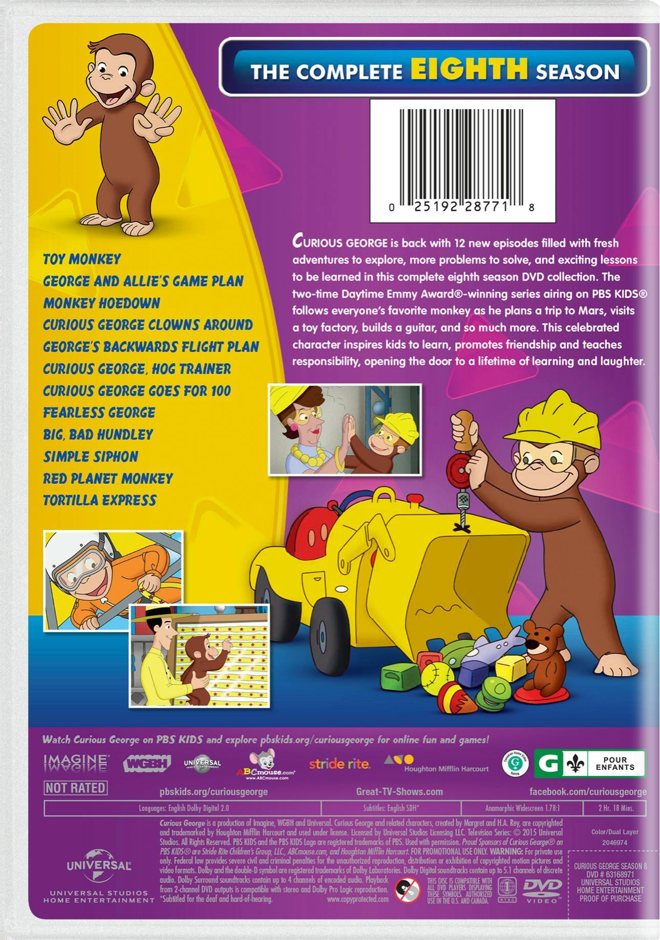 Back. Curious George: Season 8 [DVD].
