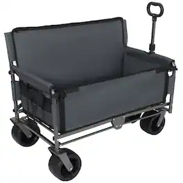 Mondawe - 3-in-1 Convertible Folding Wagon Utility Carts w/ 500LBS Capacity, 180L Space, All-Terrain Wheels for Outdoor Use - Gray