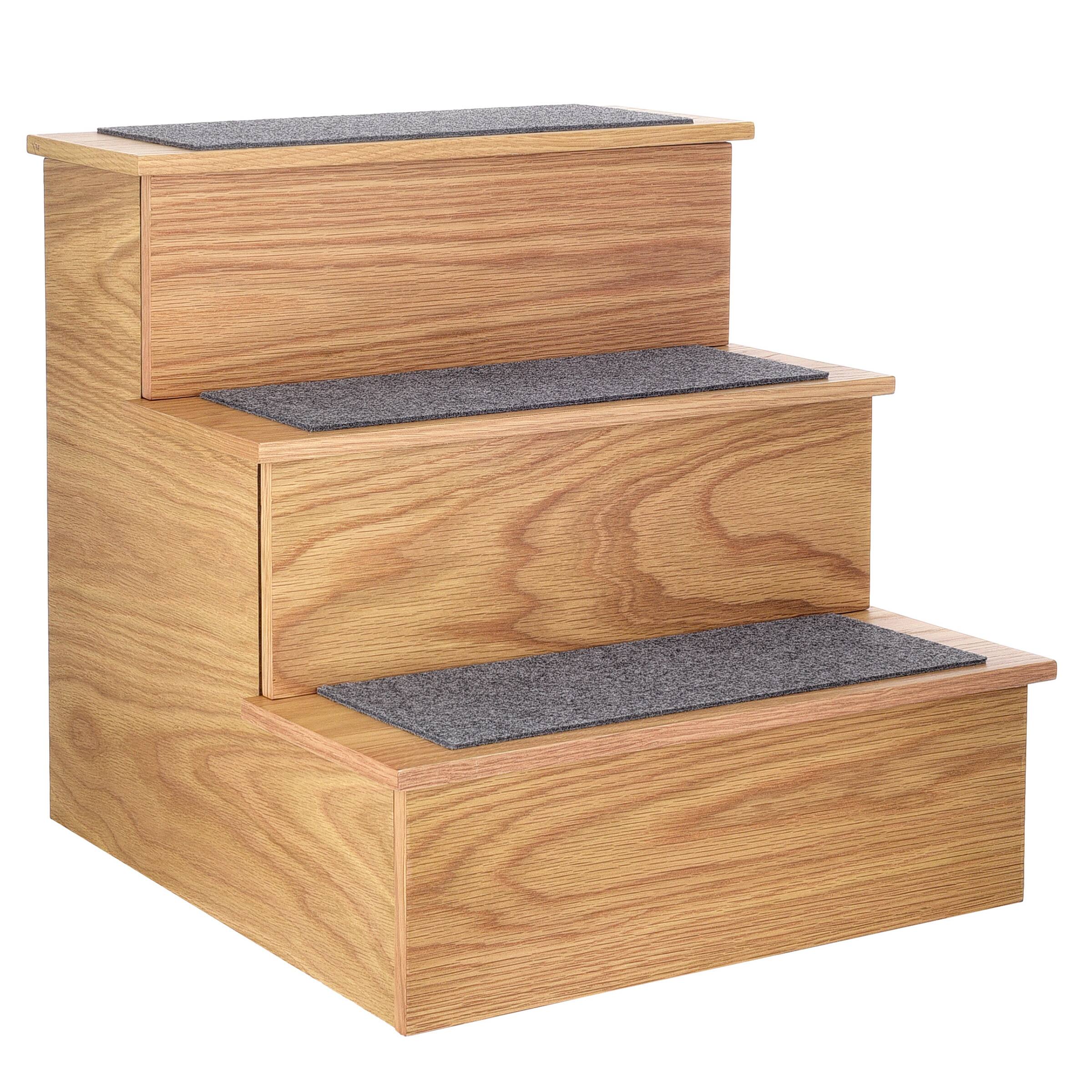 Alt View 5. AdirPet - Portable Dog Ramp Ladder Non-Slip 3-Step Pet Stairs - Medium Oak.