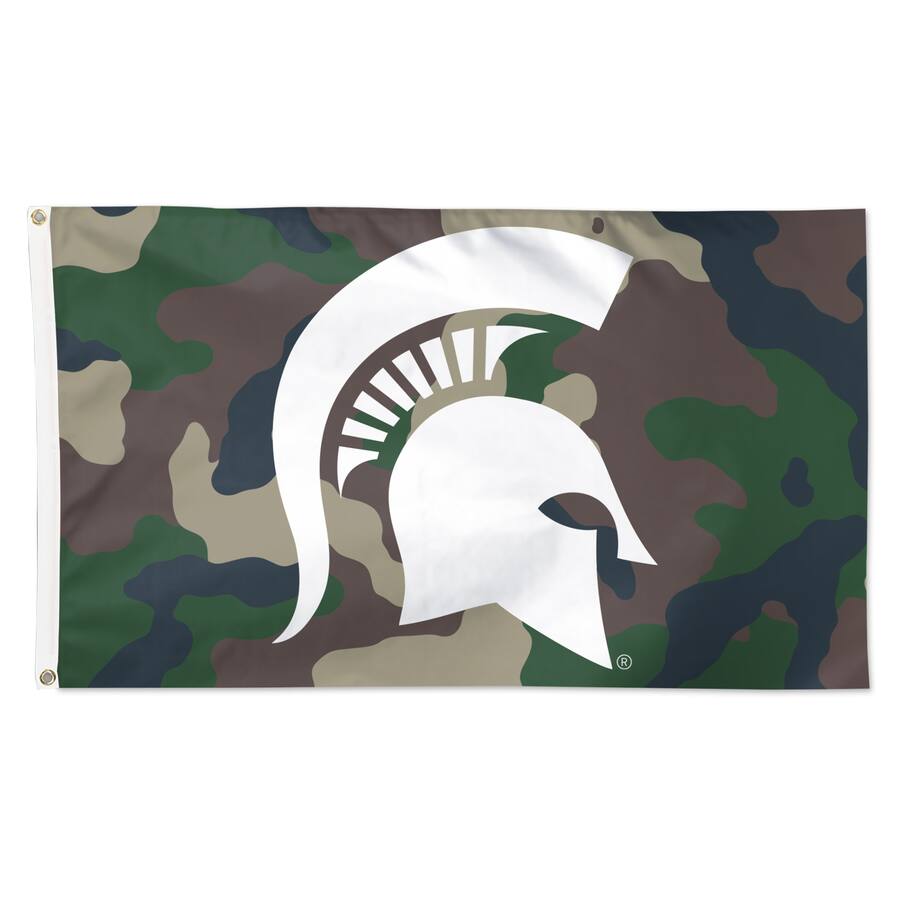 WinCraft Michigan State Spartans 3' x 5' Single Sided Deluxe Camo Flag ...
