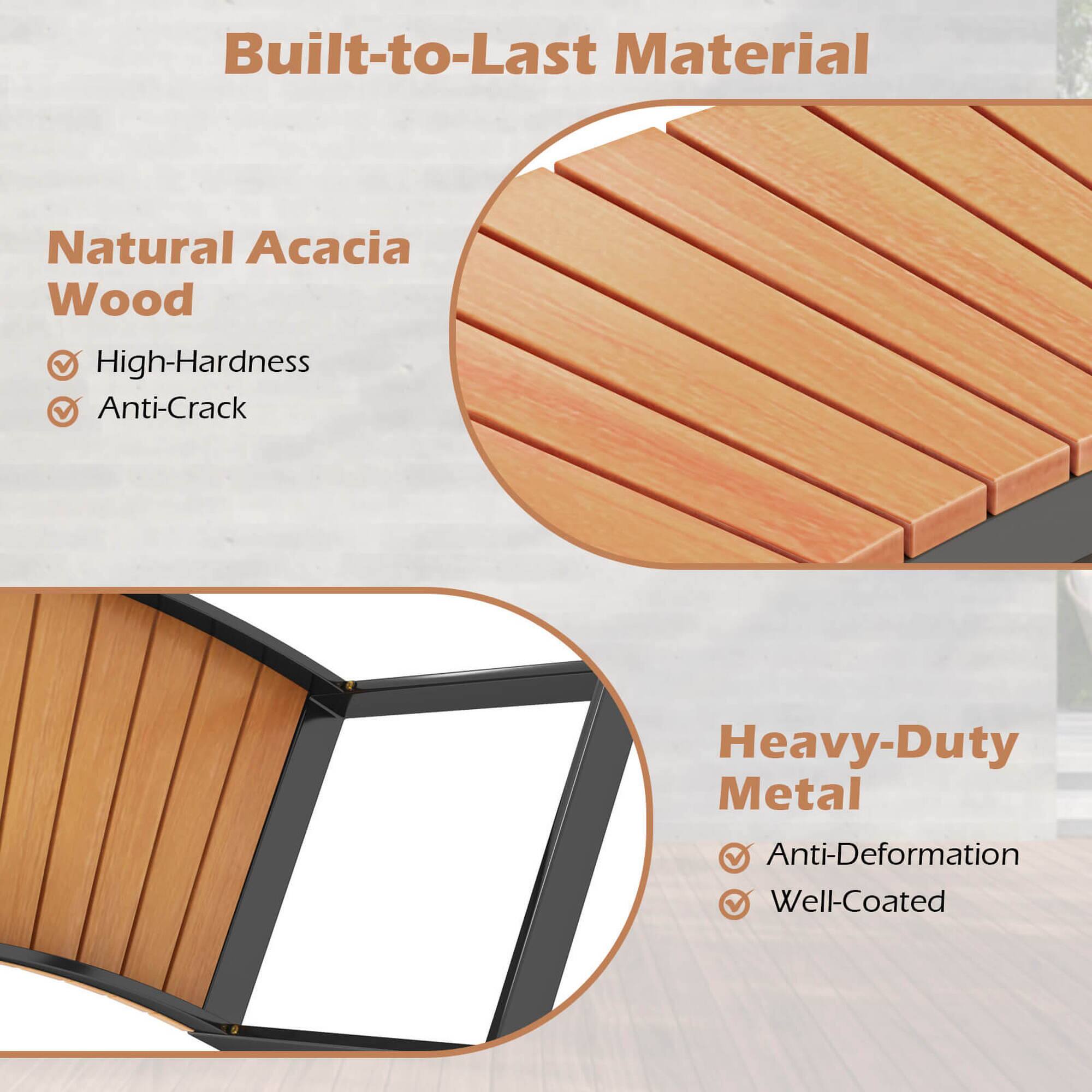 Built-to-Last Material: Natural Acacia Wood High-Hardness Anti-Crack Heavy-Duty Metal Anti-Deformation Well-Coated