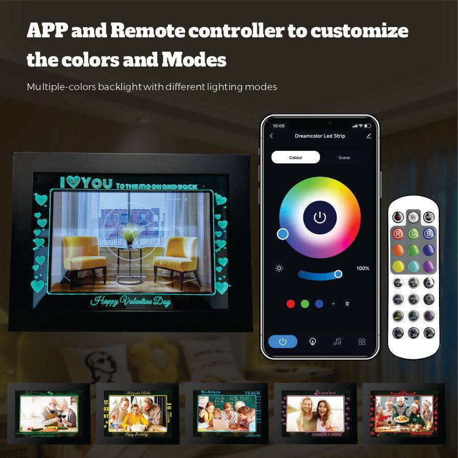 APP and Remote controller to customize the colors and Modes

Multiple-colors backlight with different lighting modes

10:05 Dreamcolor Led Strip Colour Scene

I love YOU TO THE MOON AND BACK

Happy Valentine Day

2022 P Ihesday 100% Hoppy Valentine Day

Kten GA PaTy Lotaky

TEACH

3ramaet nURDIT
