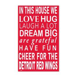 Fan Creations - Detroit Red Wings 11" x 19" Briteline In This House Sign - Multicolor