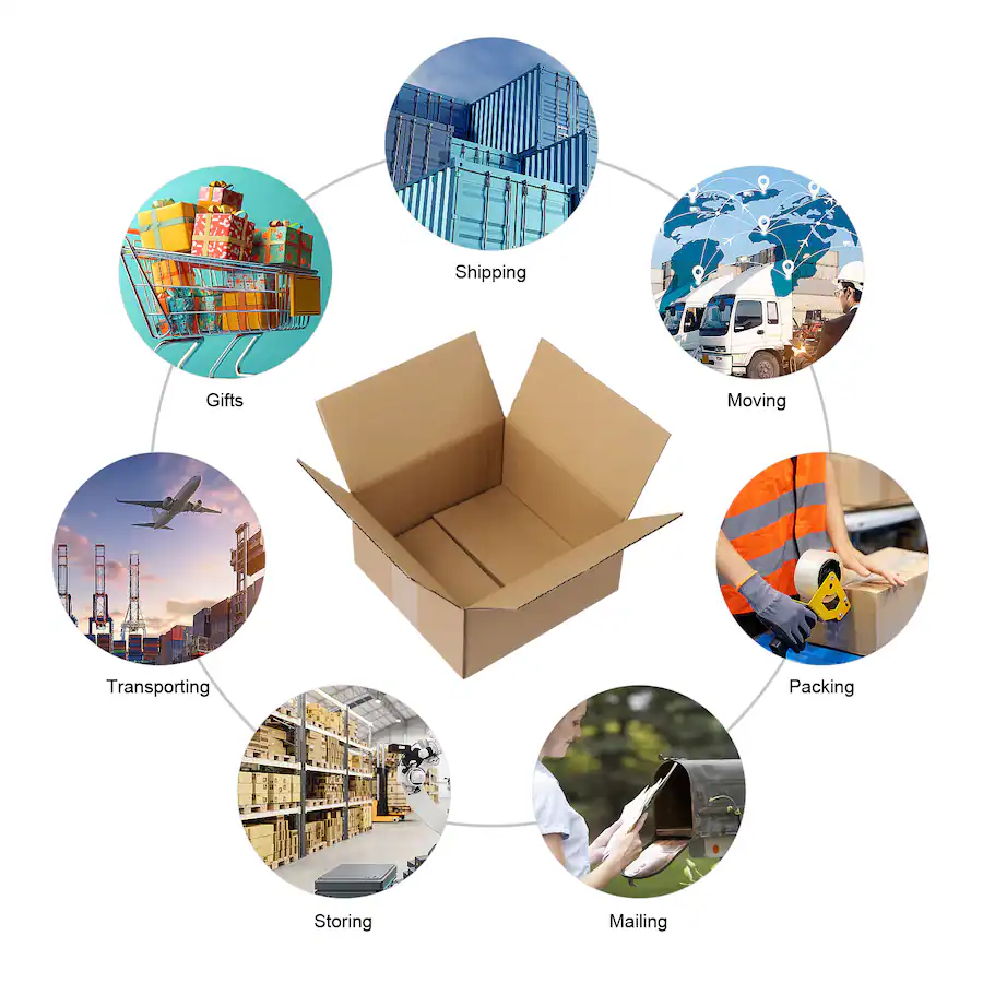 Winado 100 8x8x4 Shipping Boxes for Packing & Moving Corrugated Cartons ...