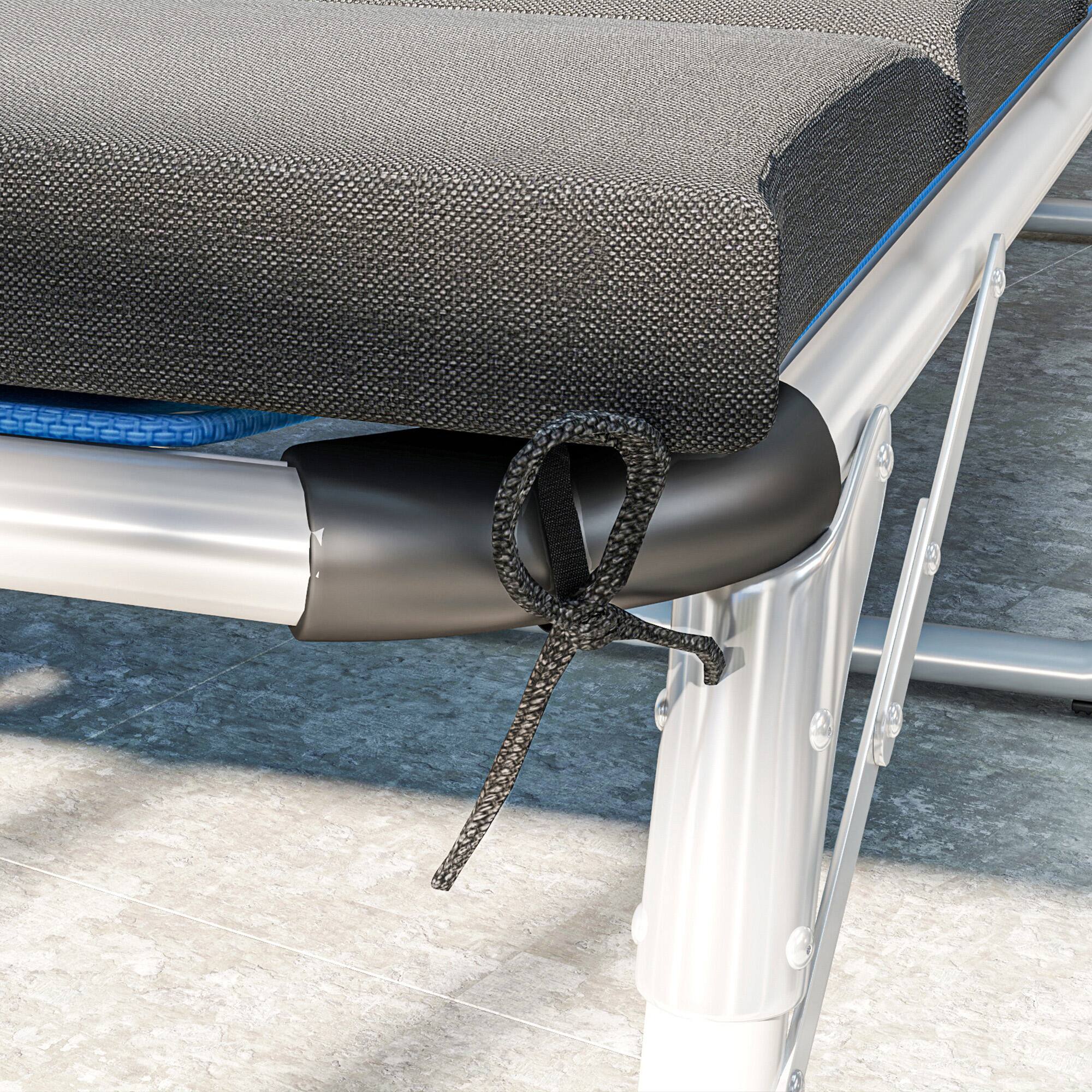 Alt View 8. Outsunny - Outdoor Lounge Chair Cushion Set of 2, 80" x 26" UPF50+ 230gsm Olefin and 25D High-Density Foam - Dark Gray.