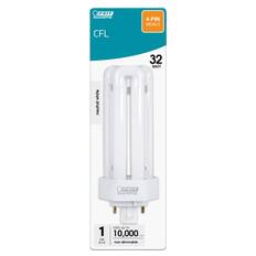 FEIT Electric CFL 4-PIN GX24q-3 32 WATT neutral white
FEIT Electric
CFL
4-PIN GX24q-3
32 WATT
neutral white
1 CFL BULB
lasts up to 10,000 hours
non dimmable