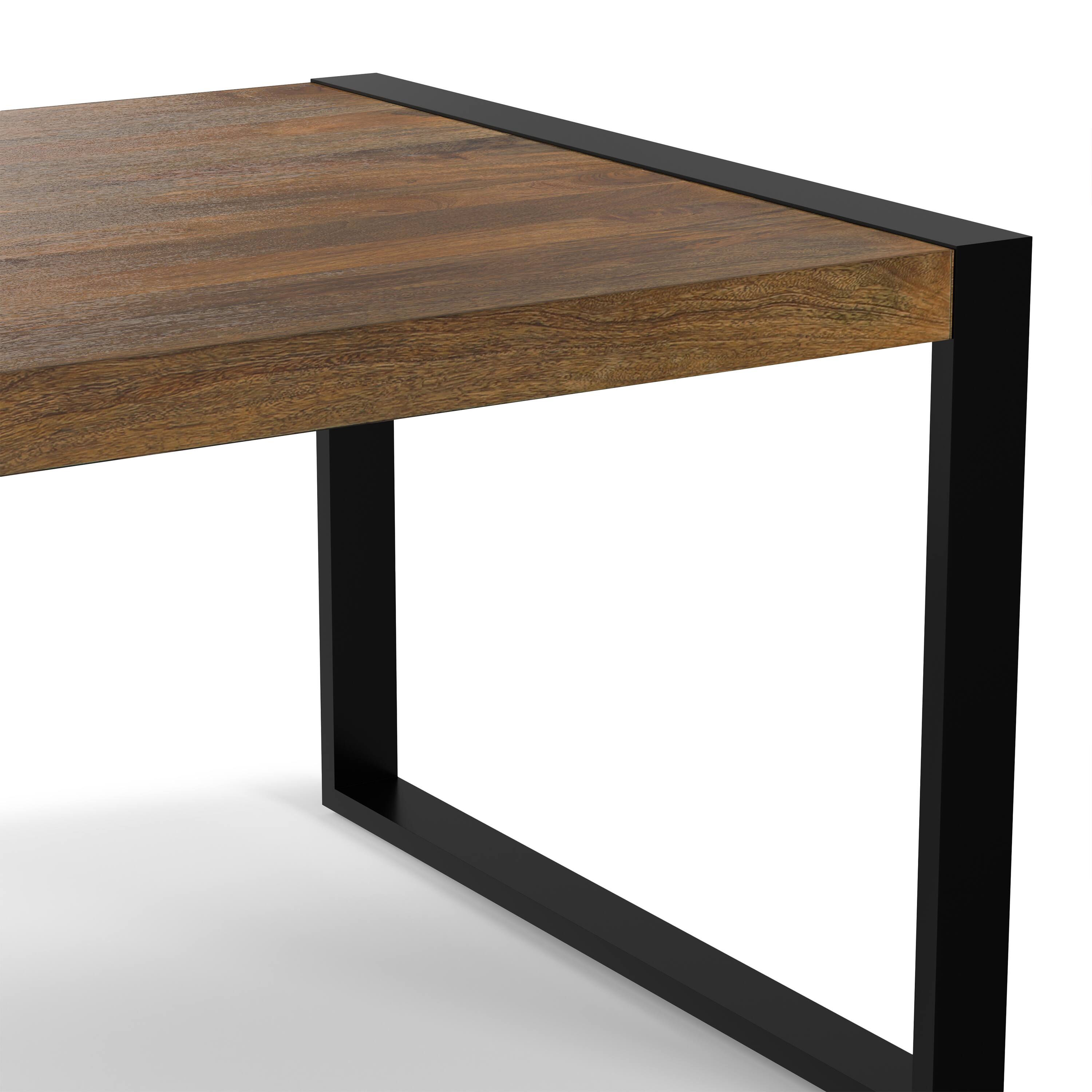 Alt View 6. Simpli Home - McKenzie 66 inch x 40 inch Rectangle Modern Industrial Dining Table in Light Tobacco - Light Tobacco.