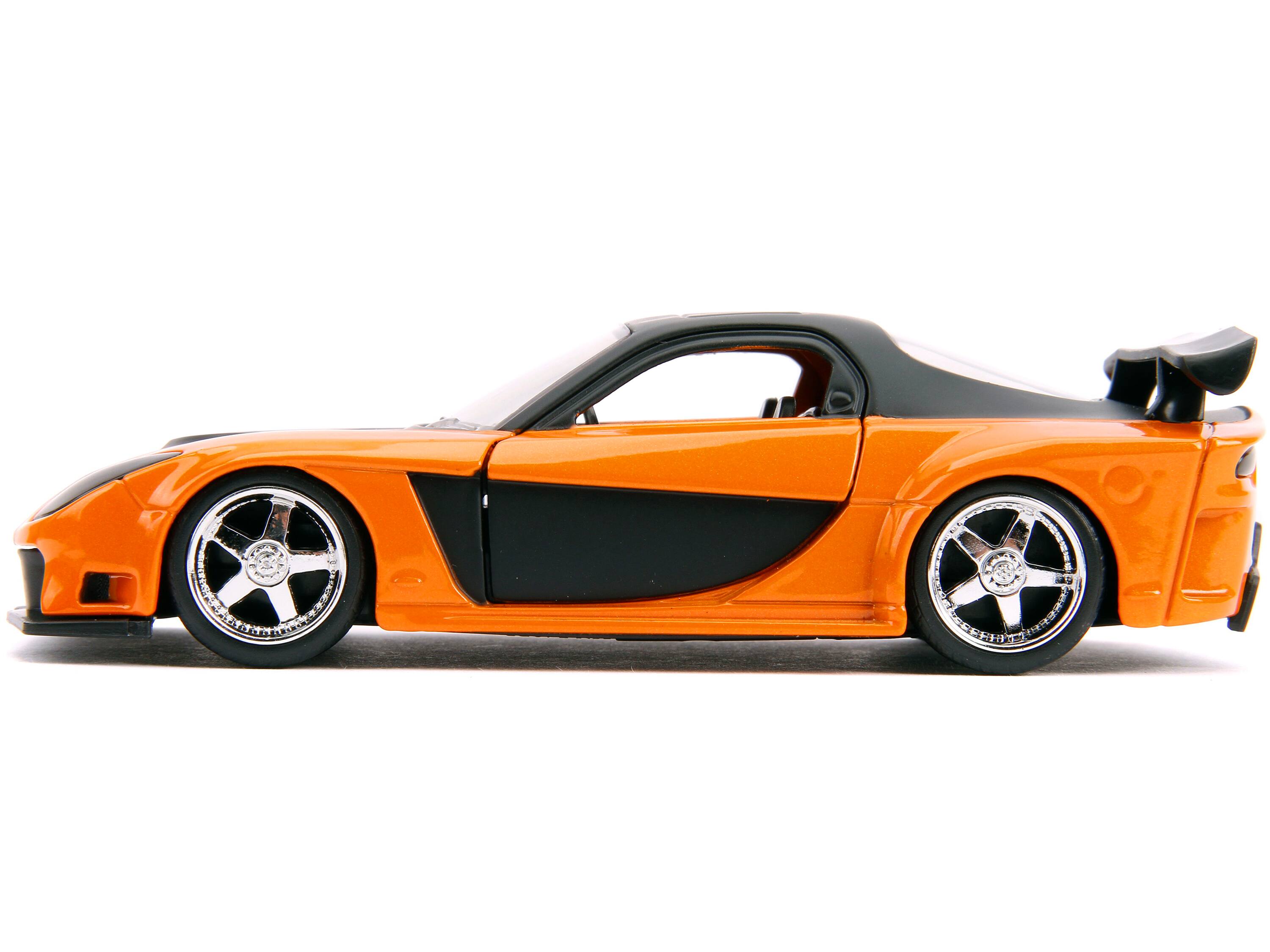 Alt View 1. Jada - Han's Mazda RX-7 RHD Orange Metallic and Black "25 Years of Fast & Furious" "Tokyo Drift" (2006) 1/32 Model Car by Jada.
