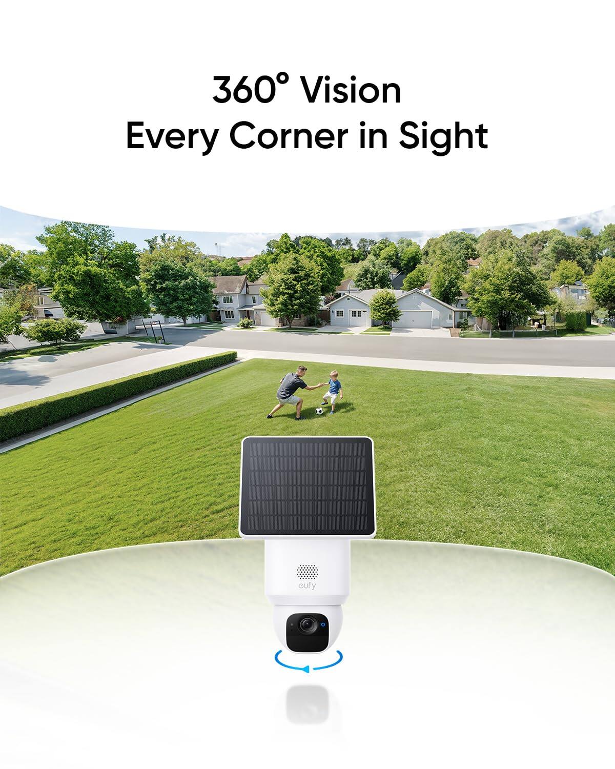 eufy SoloCam E30 2‑Pack, Solar Wireless Outdoor, 360° Pan, AI