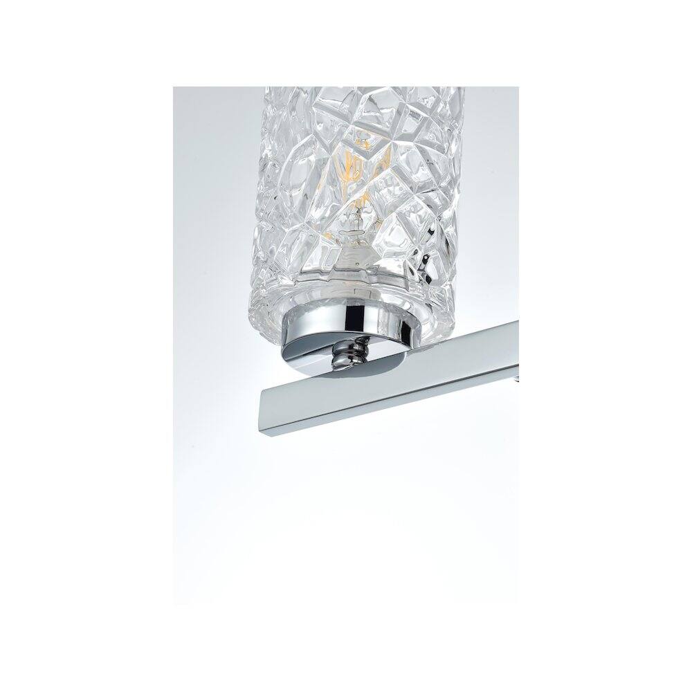 Alt View 1. Living District - Cassie 31 inch Wall Sconce in Chrome - Chrome And Clear.