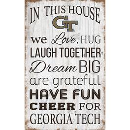 Fan Creations - Georgia Tech Yellow Jackets 11'' x 19'' Team In This House Sign - Multicolor