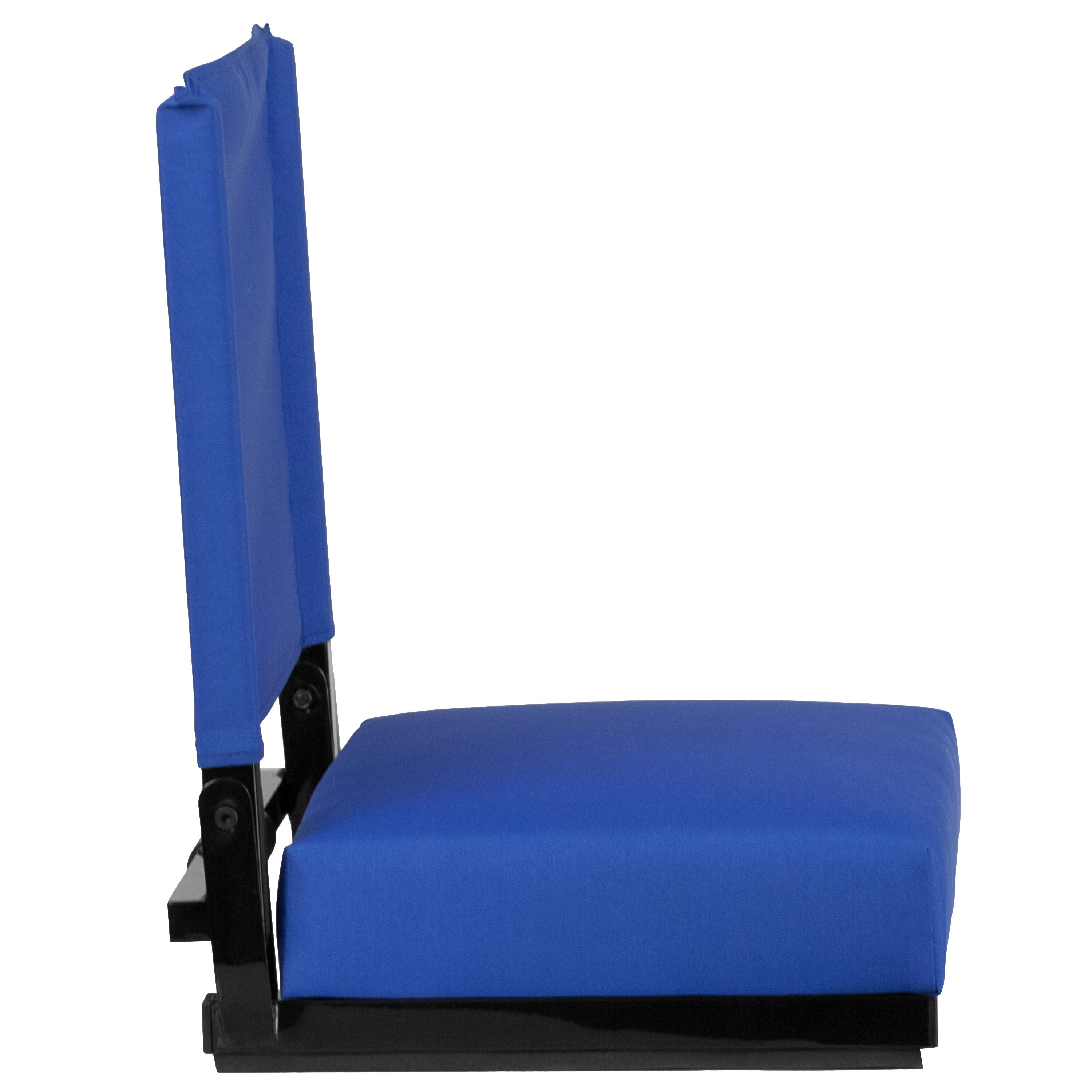 Alt View 7. Emma + Oliver - Set of 2 500 lb. Rated Lightweight Stadium Chair with Ultra-Padded Seat - Blue.