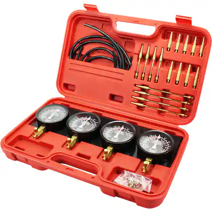 Front. VEVOR - Bestauto Fuel Vacuum Carburetor Synchronize Tool Kit Fuel Vacuum Carburetor Synchronizer carb sync Gauge Set - Red.