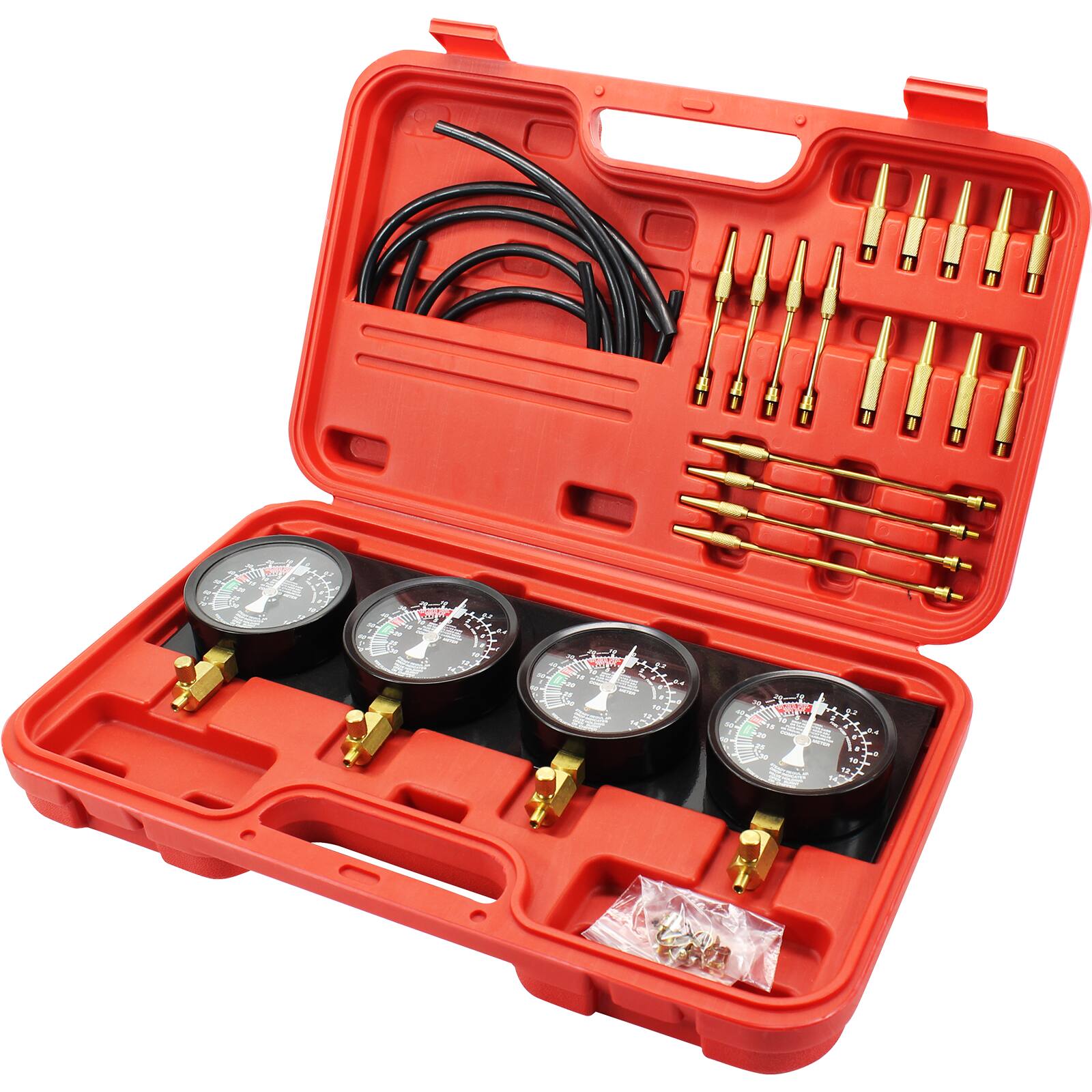 Front. VEVOR - Bestauto Fuel Vacuum Carburetor Synchronize Tool Kit Fuel Vacuum Carburetor Synchronizer carb sync Gauge Set - Red.