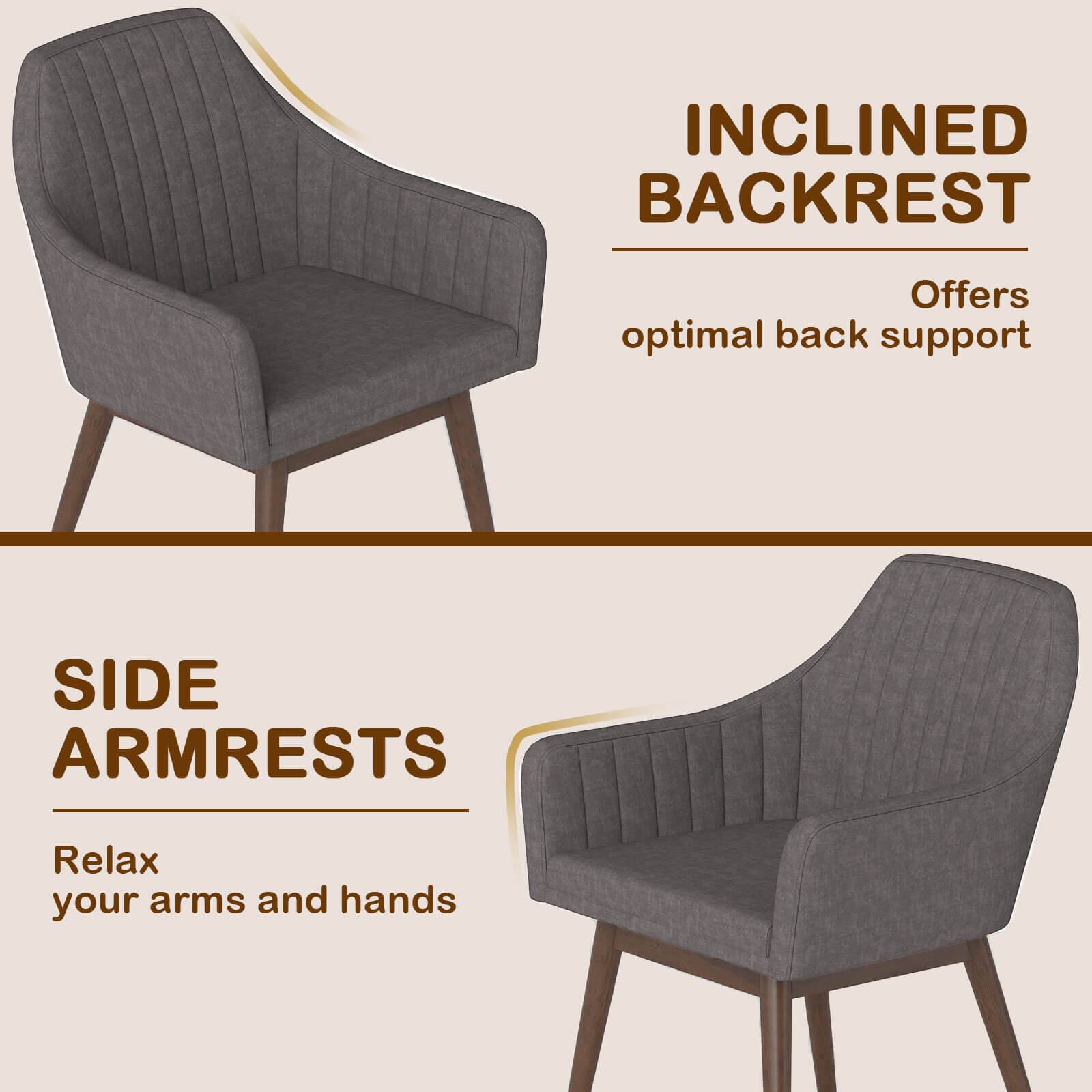 INCLINED BACKREST  
Offers optimal back support  

SIDE ARMRESTS  
Relax your arms and hands