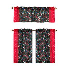 RT Designers Collection - Polyester Cucina Strawberry Fields Kitchen Curtains Valance & Tiers Set 52" x 18" Muticolor - Multicolor