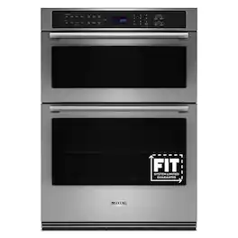 Maytag - 30" Built-In Electric Convection Double Wall Combination with Microwave and Air Fry - Stainless Steel