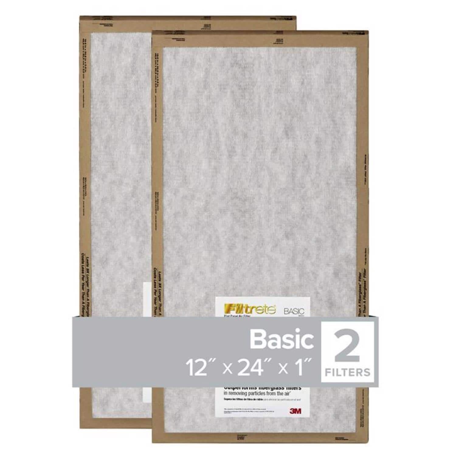 Filtrete - 12 in. W X 24 in. H X 1 in. D Polypropylene 2 MERV Flat Panel Filter 2 pk (Case of 24) price history on PriceWatchPro