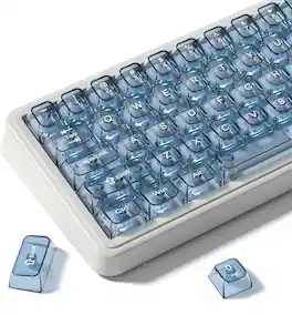 Womier - Clear keycaps,Transparent Crystal keycap Set,Shine Through MDA Profile for Cherry Mx Switches Mechanical Keyboard - Gradient-blue