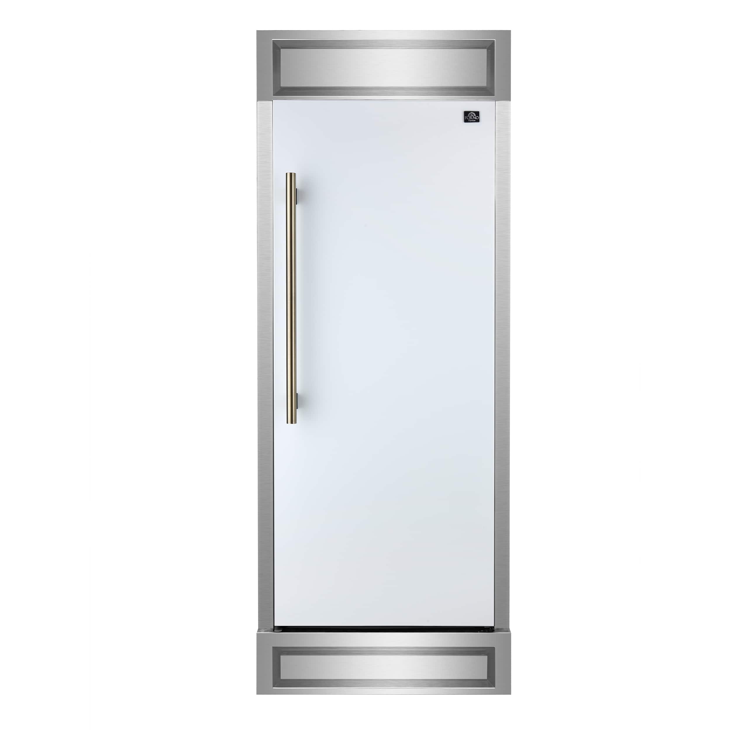 Front. Forno Appliances - Maderno 13.6 Cu. Ft. Built-In Upright Convertible Freezer with Decorative Grill and Right Swing Door - White.