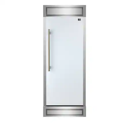 Front. Forno Appliances - Maderno 13.6 Cu. Ft. Built-In Upright Convertible Freezer with Decorative Grill and Right Swing Door - White.