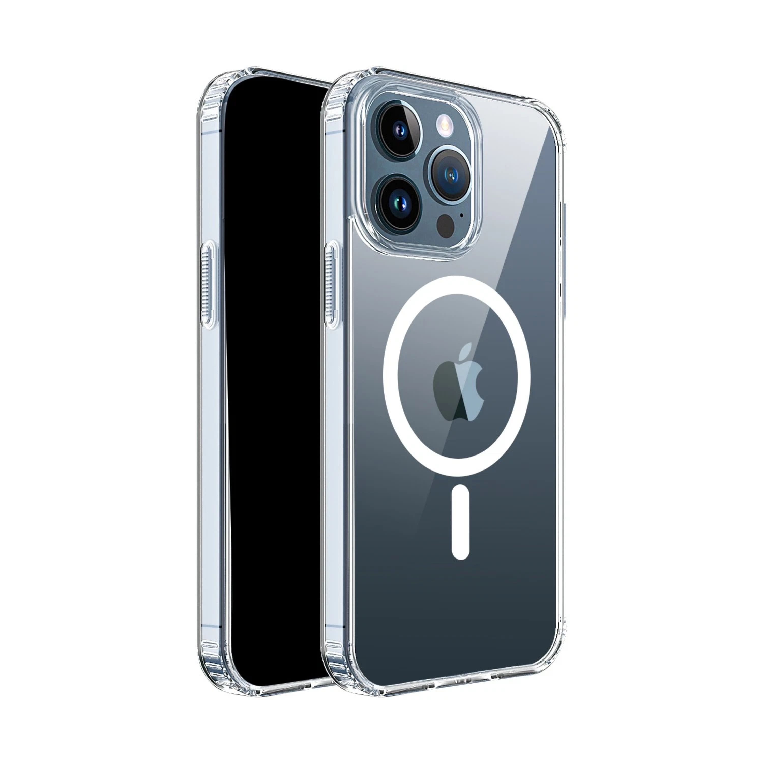 Kitcheniva - Transparent Phone Case Magnetic Circle With 2 Pcs Screen Protectors For iPhone 15 Pro Max - Clear