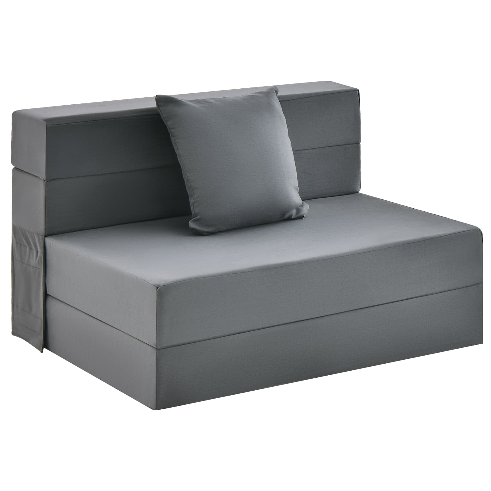 Front. Costway - Costway Folding Mattress with Pillow 6 Inch Tri-fold Sofa Bed with High-Density Foam - Dark Grey.