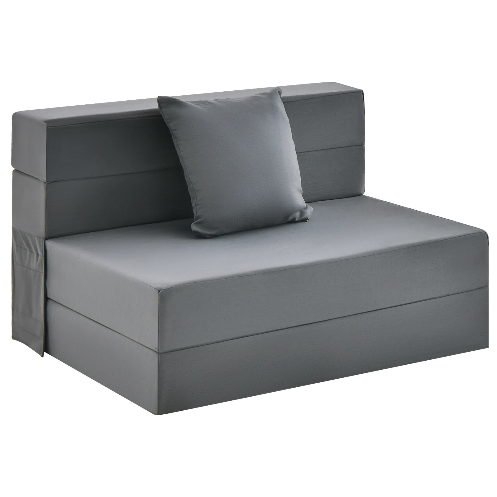 Front. Costway - Costway Folding Mattress with Pillow 6 Inch Tri-fold Sofa Bed with High-Density Foam - Dark Grey.
