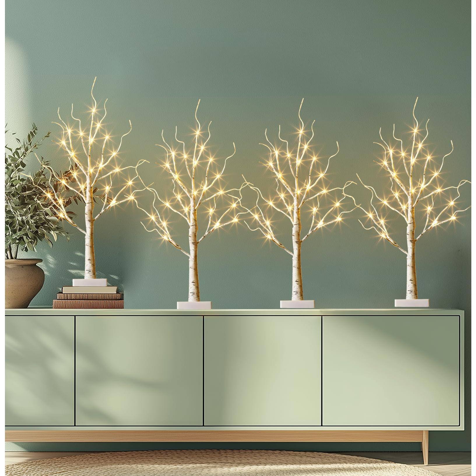 Alt View 7. Paradigms Interiors - Home Decorations Light Up Birch Tree Indoor Christmas Decor Operatedusb Lighted Tabletop Money Lamp Led Lig... - Fairy Tree x2.