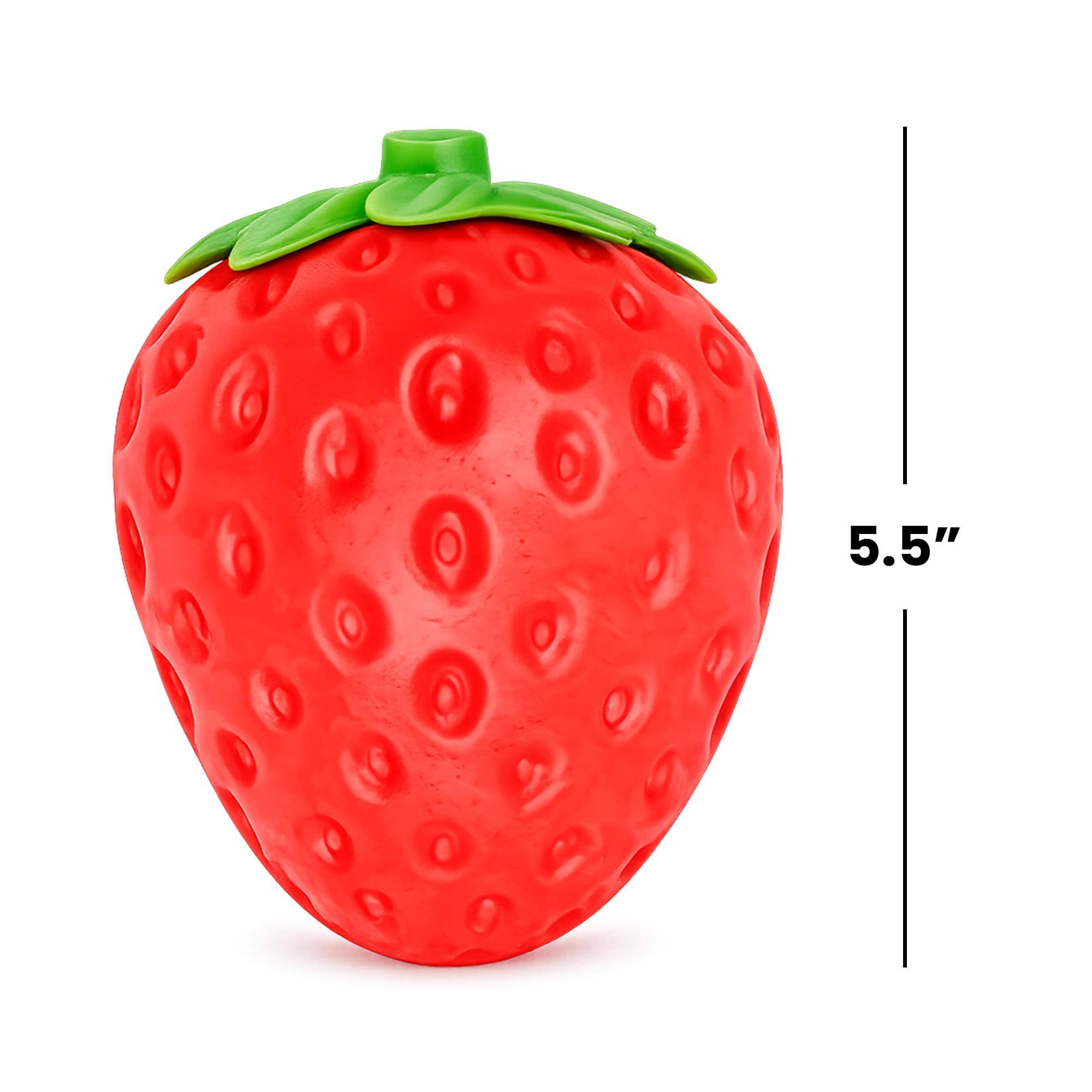 Alt View 1. Puka Creations - Giant Squishy Strawberry 5.5-Inch Squeeze Toy - Red.