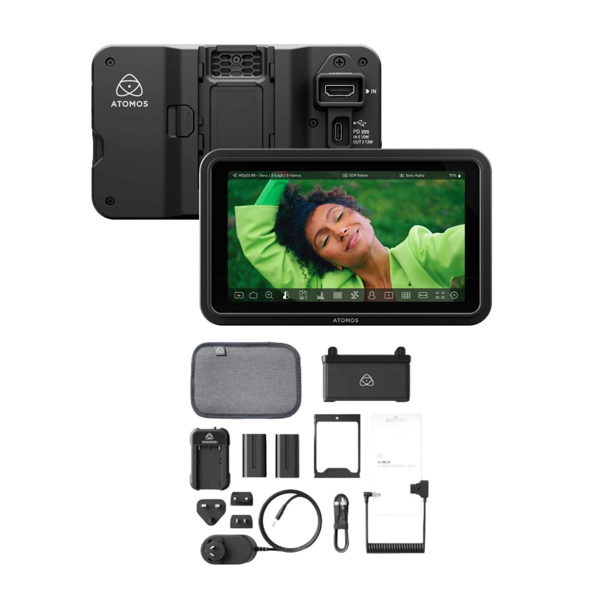 Atomos - Shinobi II 5-Inch HDR 4K Monitor with Accessory Bundle - Black