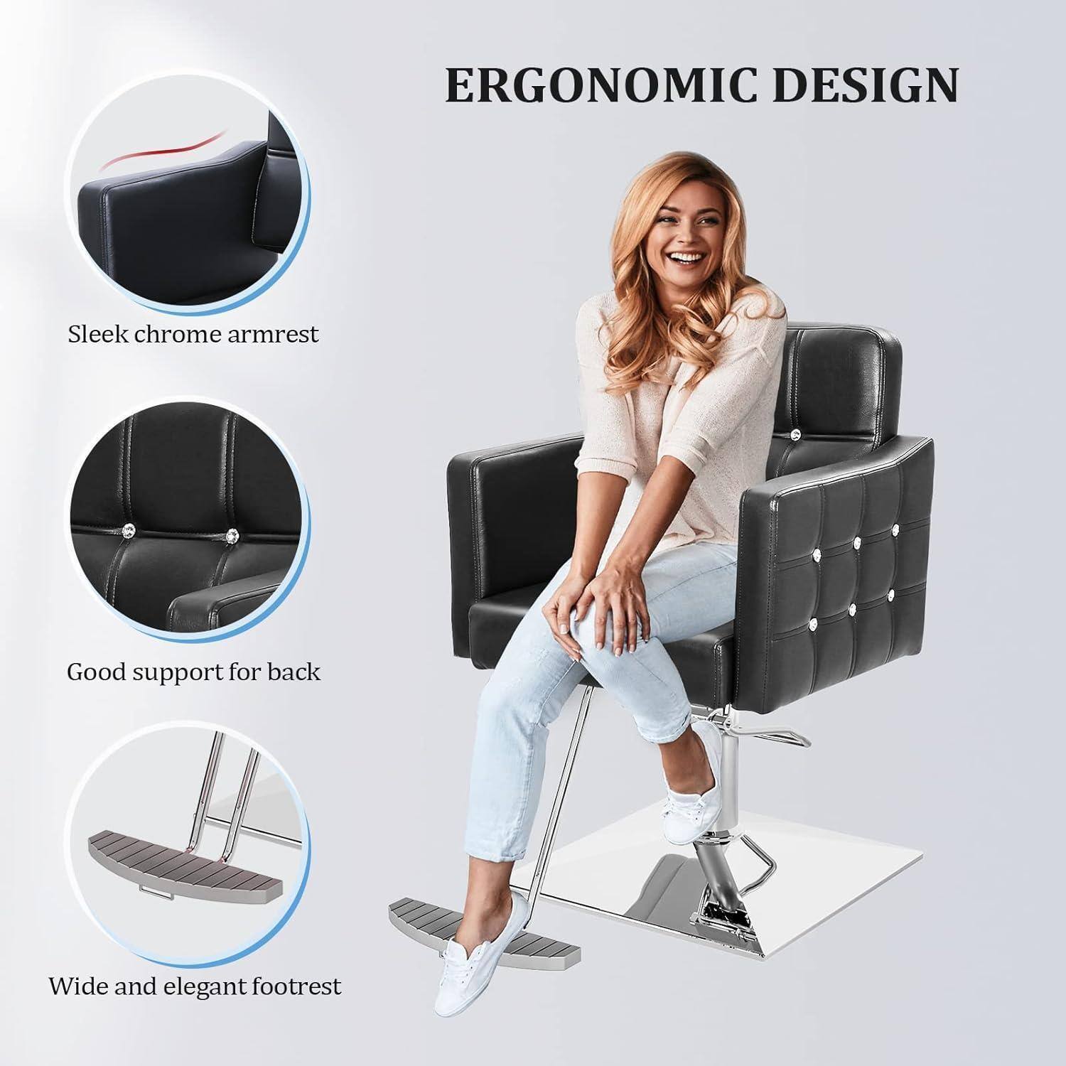 ERGONOMIC DESIGN

- Sleek chrome armrest
- Good support for back
- Wide and elegant footrest
