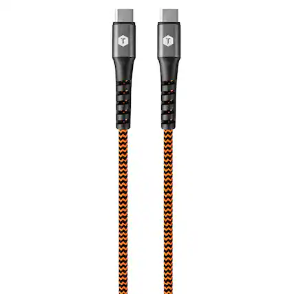 Front. ToughTested - Toughtested Tt-fc6-c2c 6-foot Braided Usb-c To Usb-c Cable - black.