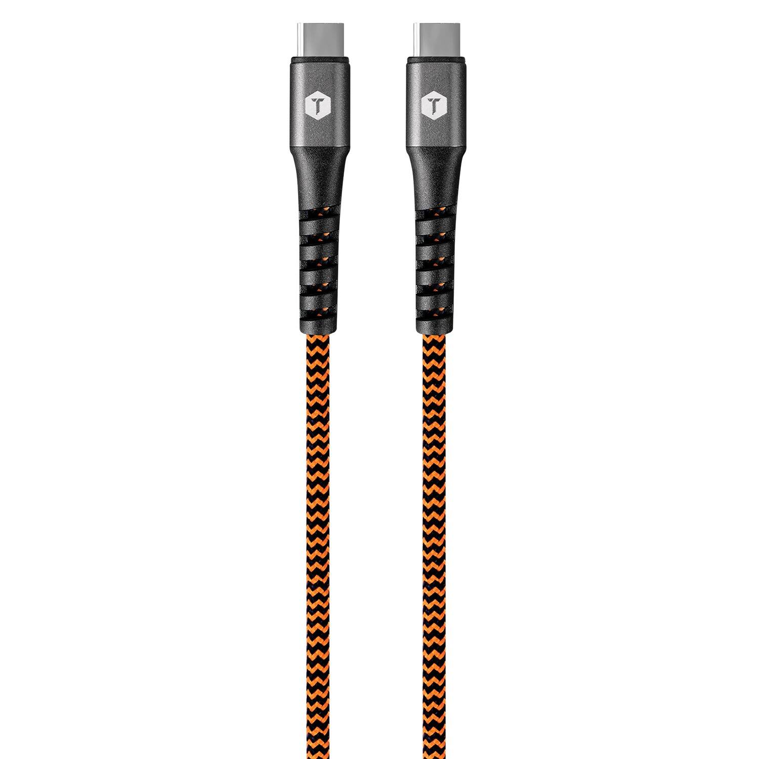 Front. ToughTested - Toughtested Tt-fc6-c2c 6-foot Braided Usb-c To Usb-c Cable - black.