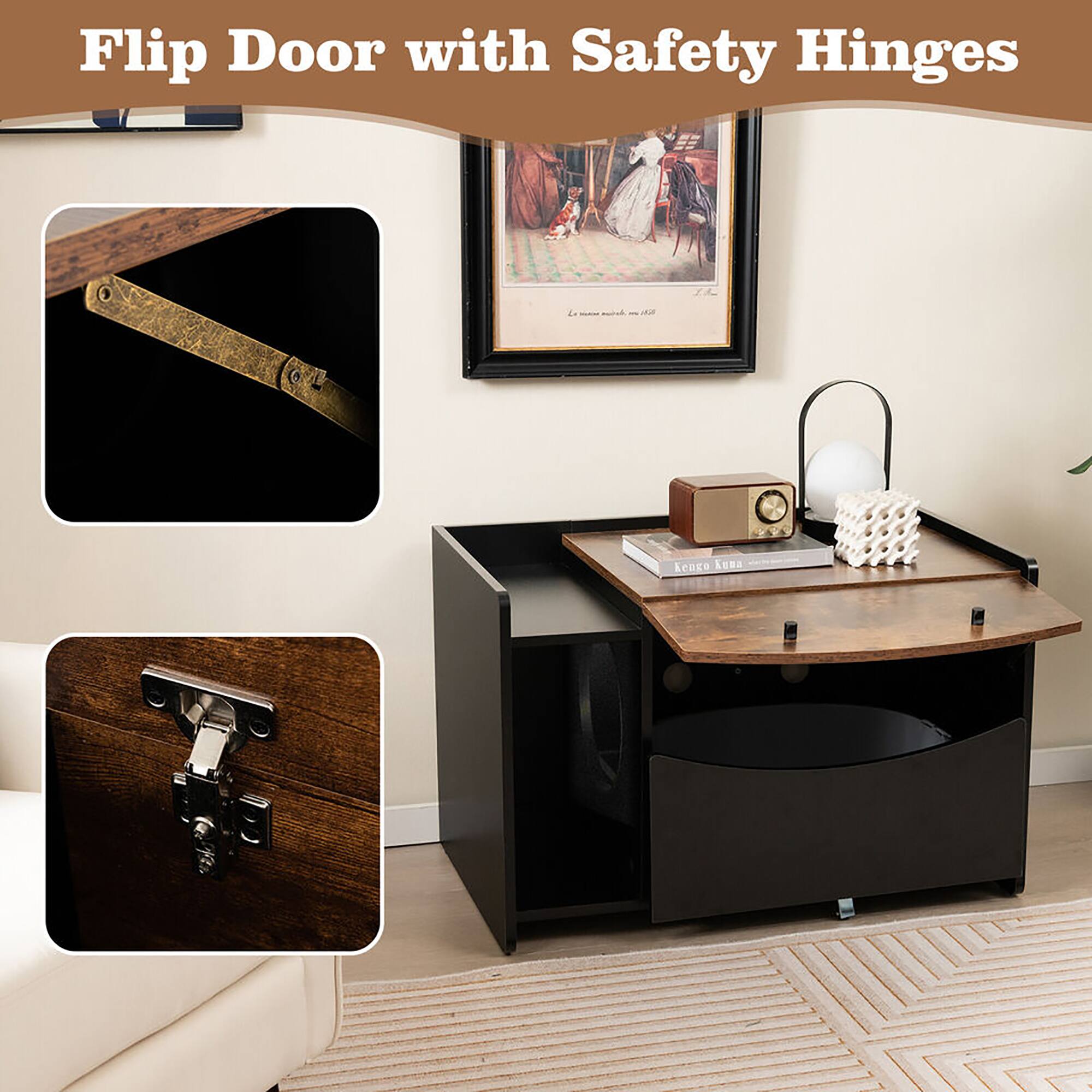 Flip Door with Safety Hinges