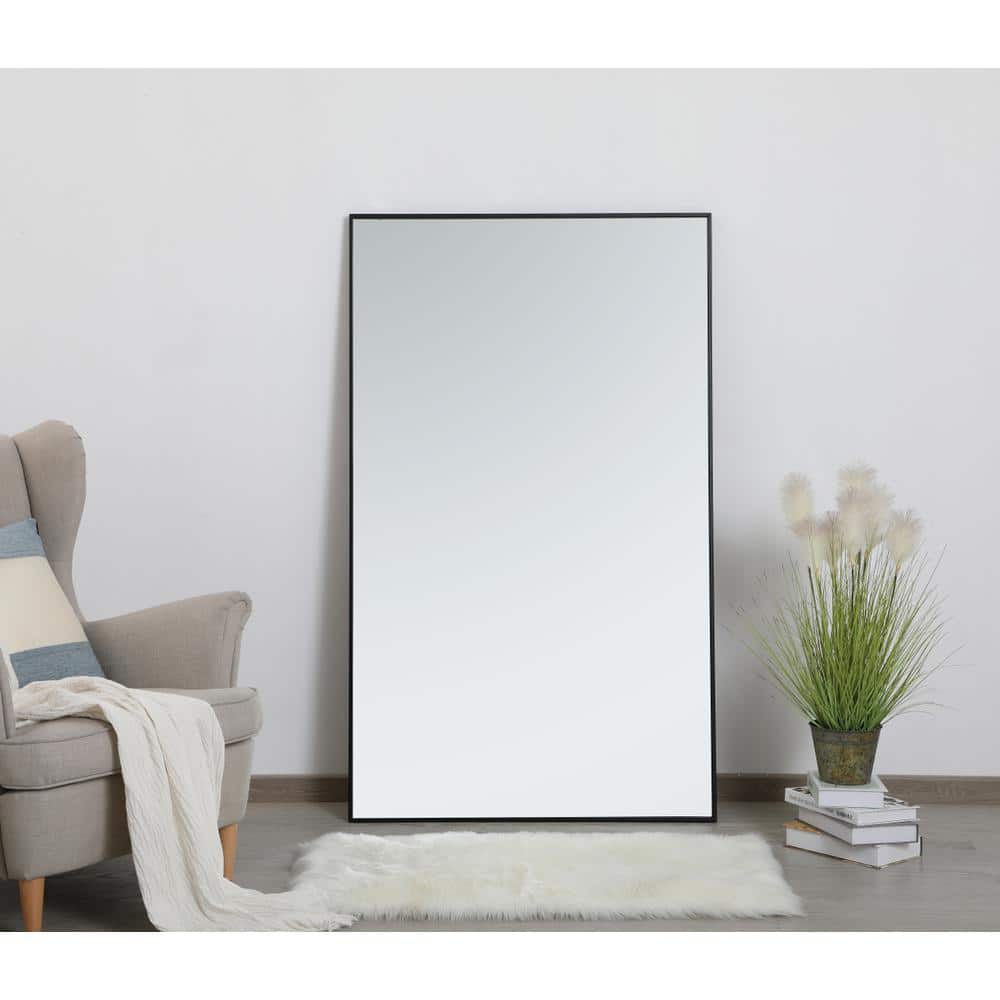 Photos - Mirror Elegant Decor - Metal frame rectangle  36 inch - Black BG3604900 