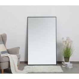 Elegant Decor - Metal frame rectangle mirror 36 inch - Black