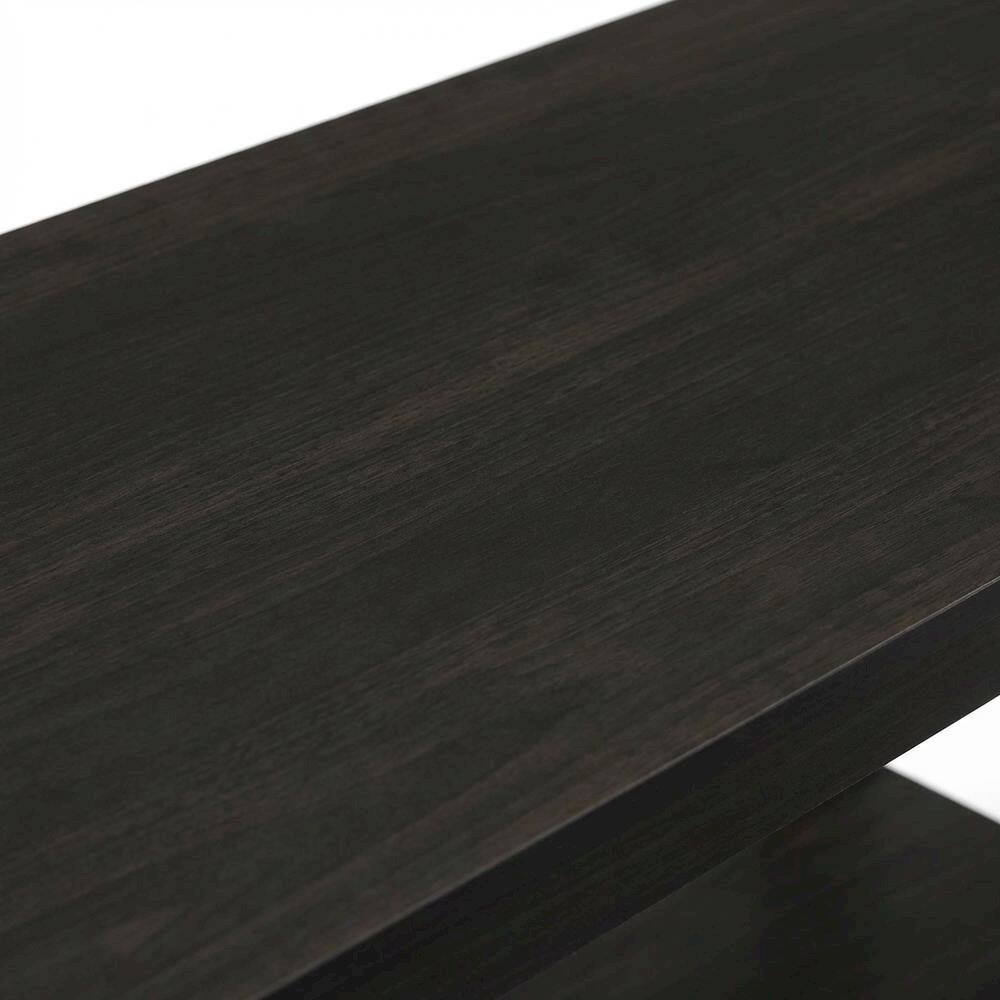 Alt View 4. FurniFact - Wooden espresso TV stand with modern design for living room storage - Black.