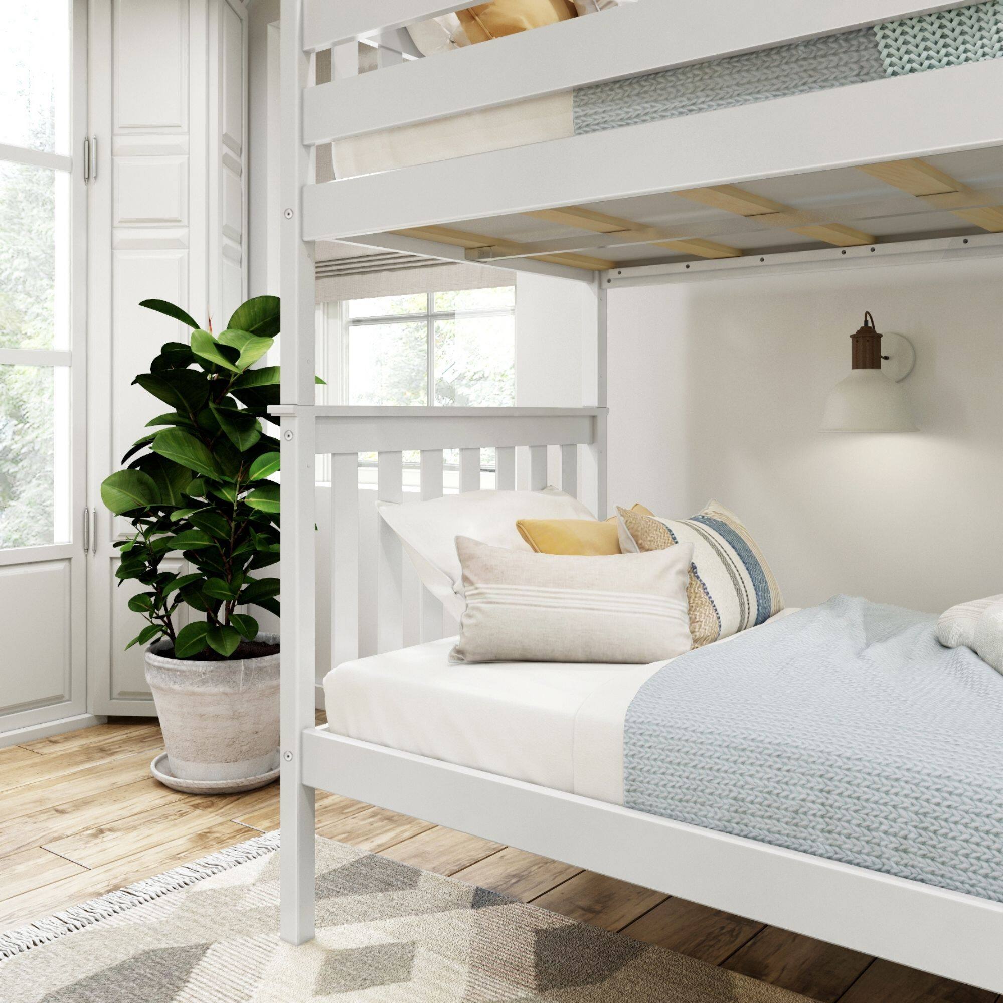 Alt View 1. Plank+Beam - Classic Twin over Twin Bunk Bed, White - White.