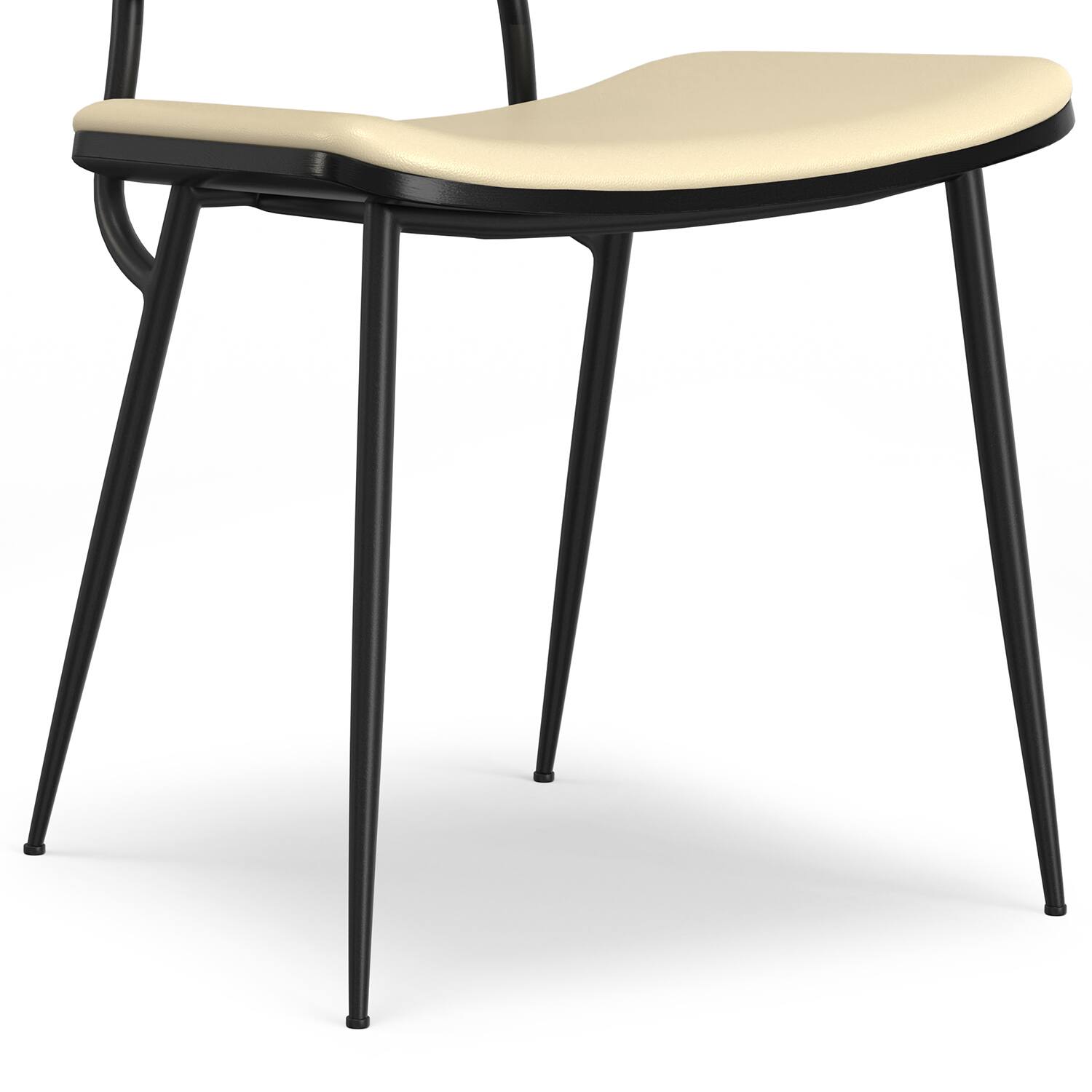 Alt View 4. Simpli Home - Hayley Dining Chair (Set of 2) in Cream Vegan Faux Leather - Cream.