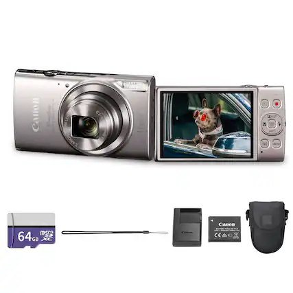 Canon PowerShot ELPH 60HS
15.1 MP
12x Optical Zoom
Canon 6.0-72.0mm f/3.0-5.9
40mm (35mm equivalent)
5:54
A) 1 UNC M1 INFO
0y) MENU
64GB microSDXC
Canon Battery Pack NB-14L
Canon USB Cable