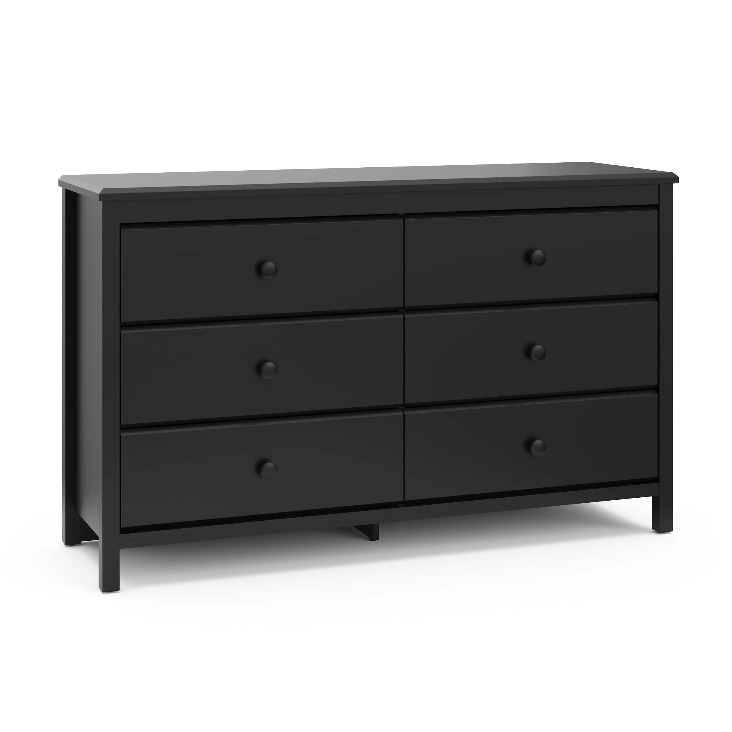 Front. Storkcraft - Alpine 6-Drawer Double Dresser - Black.