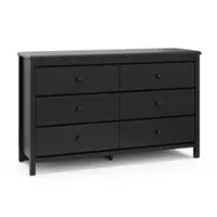 Storkcraft - Alpine 6-Drawer Double Dresser - Black - Front_Zoom