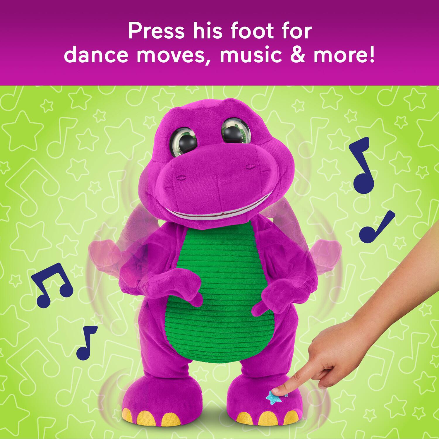 Press his foot for dance moves, music & more!